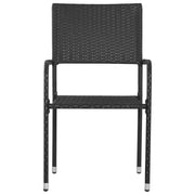 Sedie da Pranzo da Giardino 6pz Impilabili Nere in Polyrattan 318702