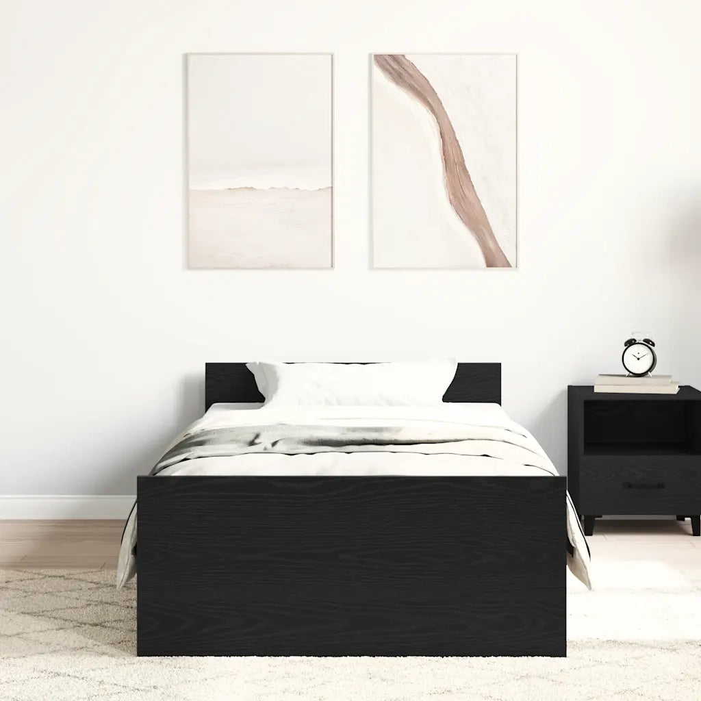 Giroletto senza Materasso Rovere Nero 75x190 cm in Truciolato 862312