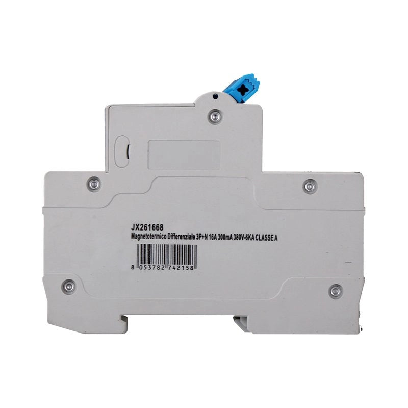 RCBO Interruttore Magnetotermico Differenziale Tipo A Curva C 3P+N 4M 6000A 300mA C16A AC 400V IP20 IEC61009-1