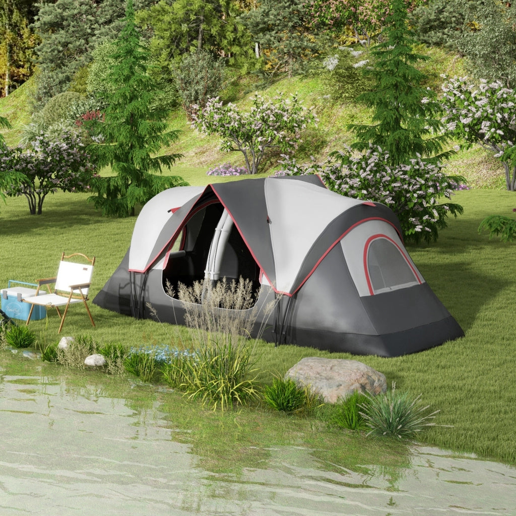 Tenda da Campeggio Pieghevole 2 Stanze ¨C Zephmum ¨C Grigio 450x215x180 cm