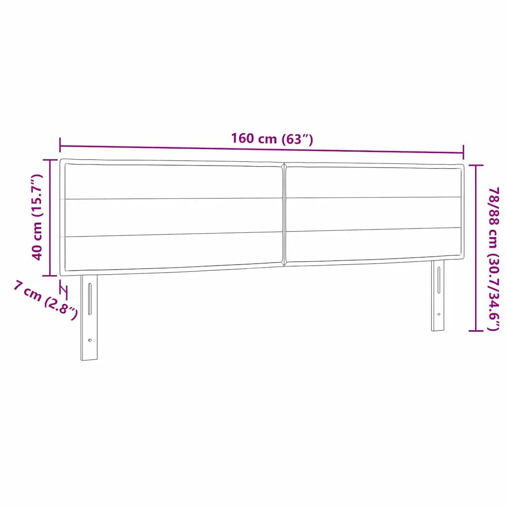 Testiera | Testata LED con strisce LED Grigio scuro 160 cm Tessuto