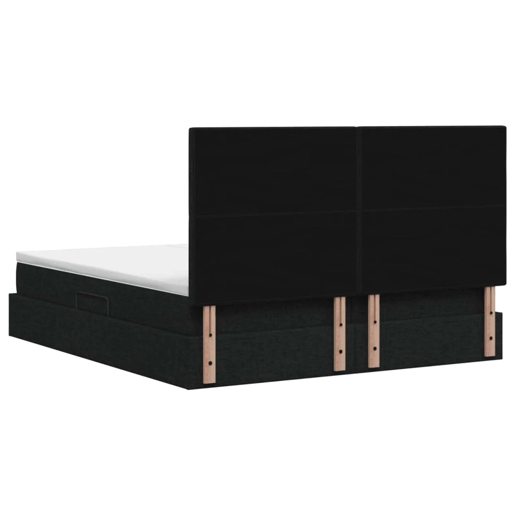 Letto con Contenitore con testiera Nero 180 x 200 cm Tessuto 3459803