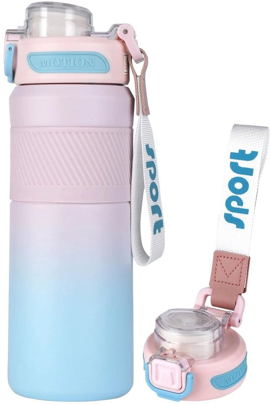 Flessa sportiva in acciaio inossidabile 650 ml con isolamento gelevitazione BPA libera con beccuccio e imbuto per attività all'aperto, scuola e ufficio