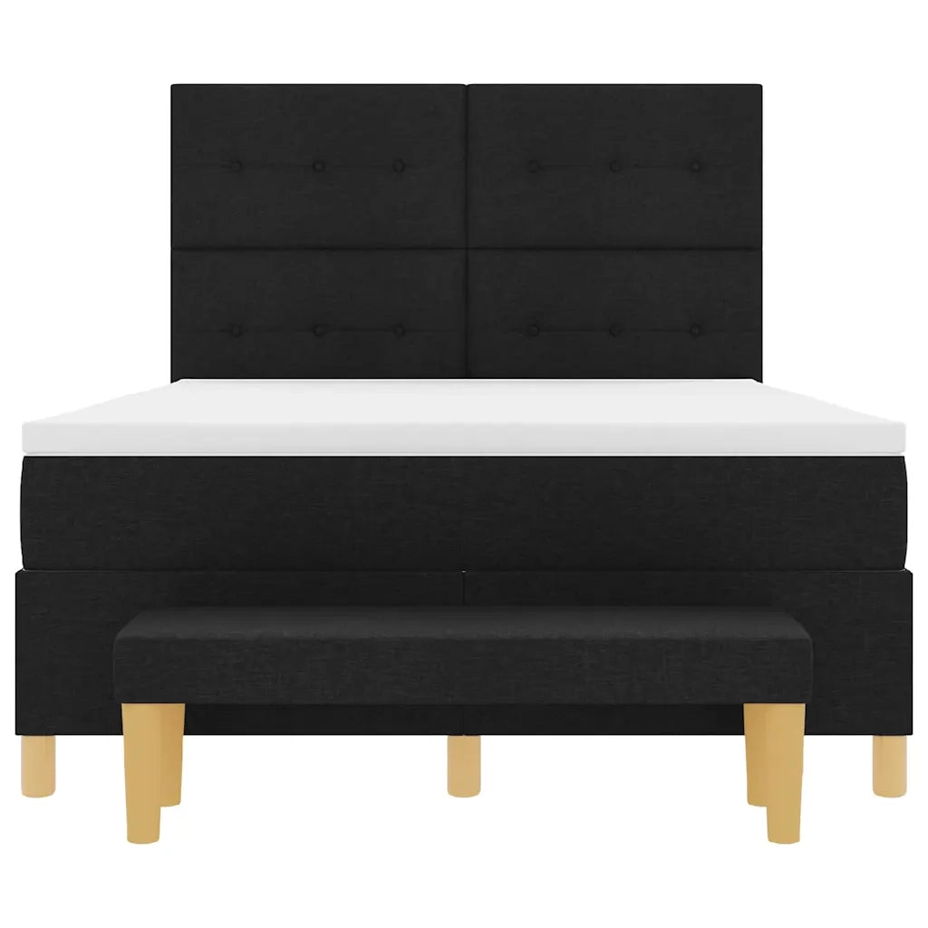 Letto a molle con testiera Nero 190 x 140 cm Tessuto 3344298