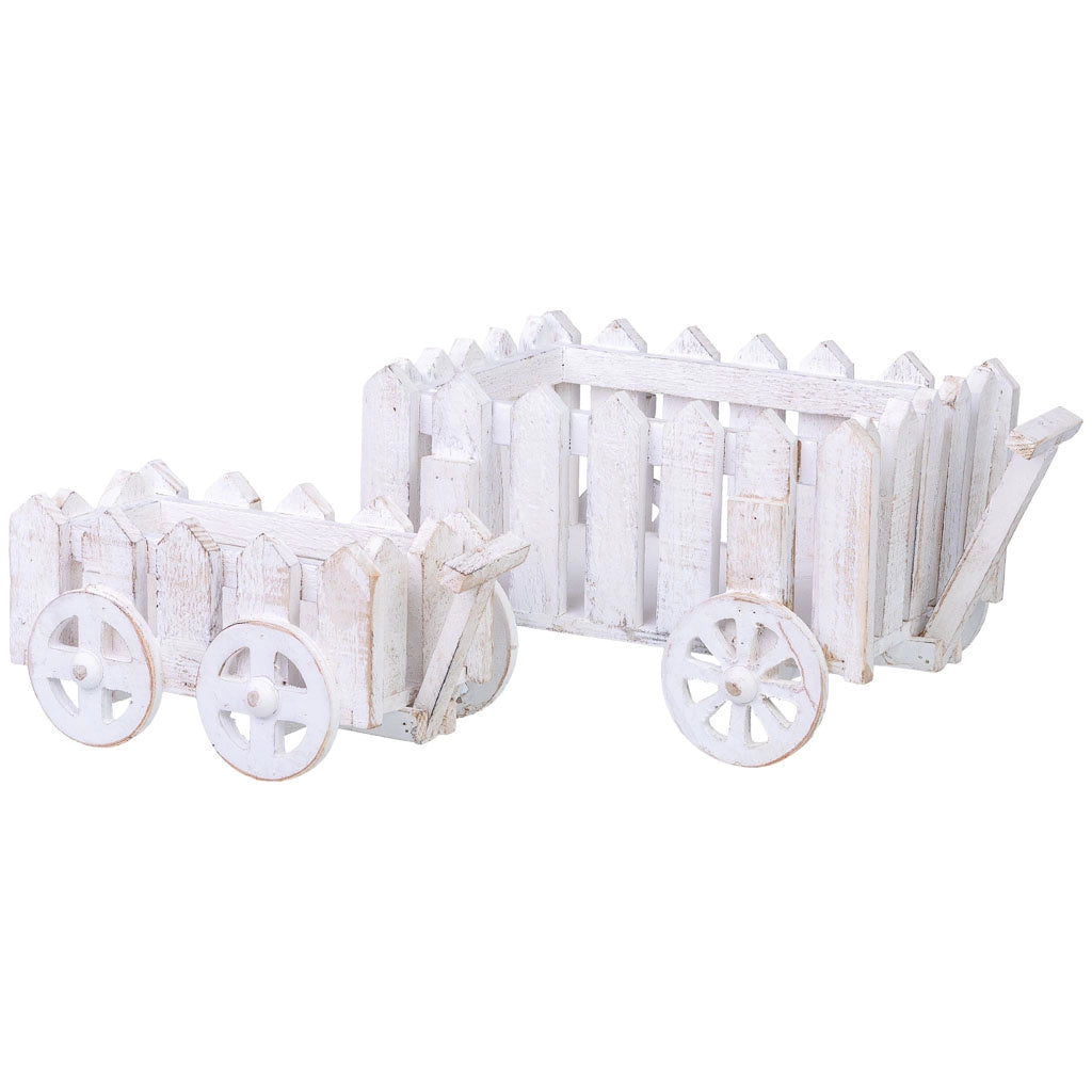 Set di 2 portavasi in legno 28x22x18h-22x12x12h cm
