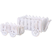 Set di 2 portavasi in legno 28x22x18h-22x12x12h cm