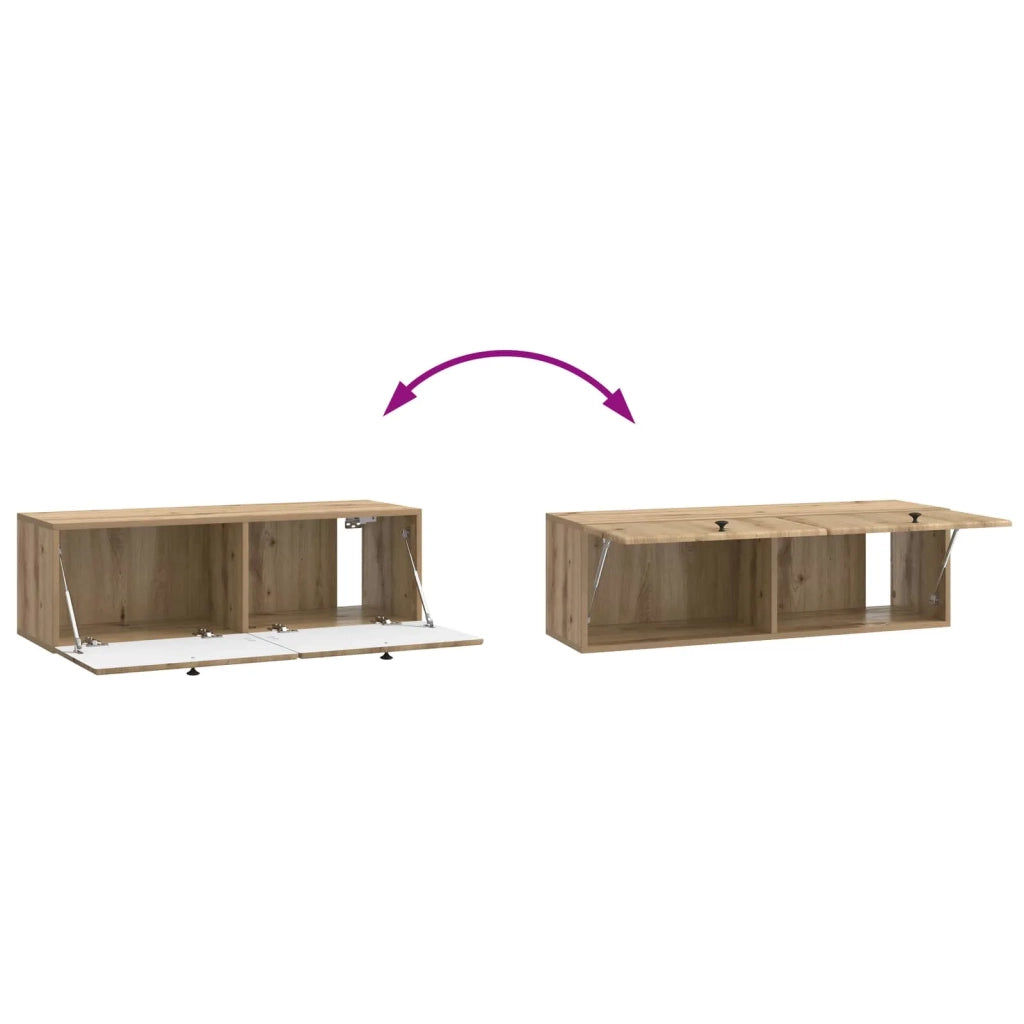 Mobile Porta TV da Muro-Credenza per TV sospesa 98 x 31 x 30 cm Rovere Artigianale