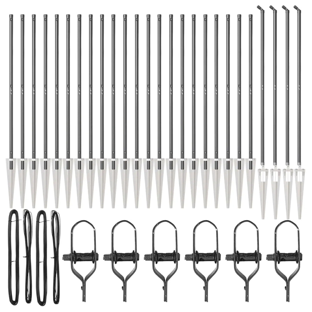 Palo della recinzione 26 pcs Grigio 3,2 x 3,2 x 185 cm