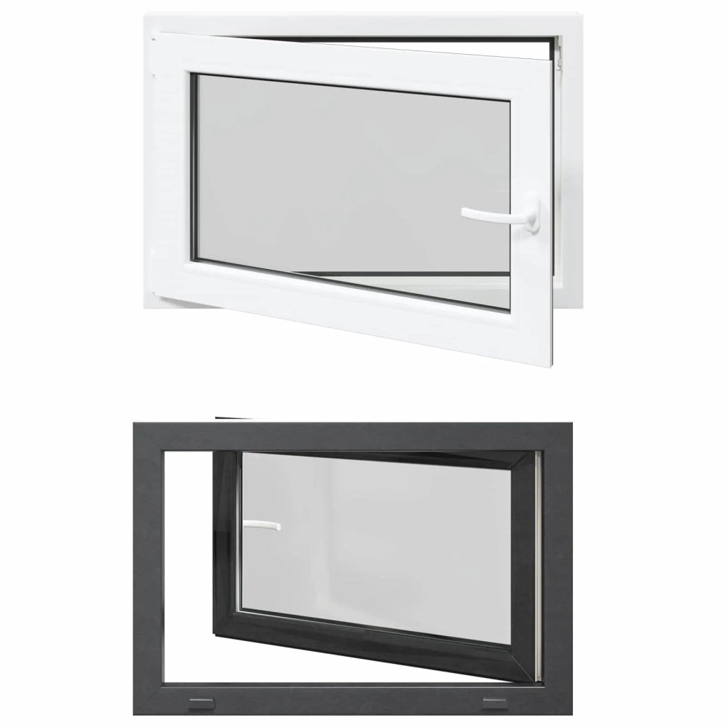 Finestra per Soffitta RISOR 90 x 70 cm PVC e Vetro Antracite CFW1647186