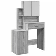 Toeletta | Tavolo da Trucco con Armadietto Grigio Sonoma 80x35x132 cm
