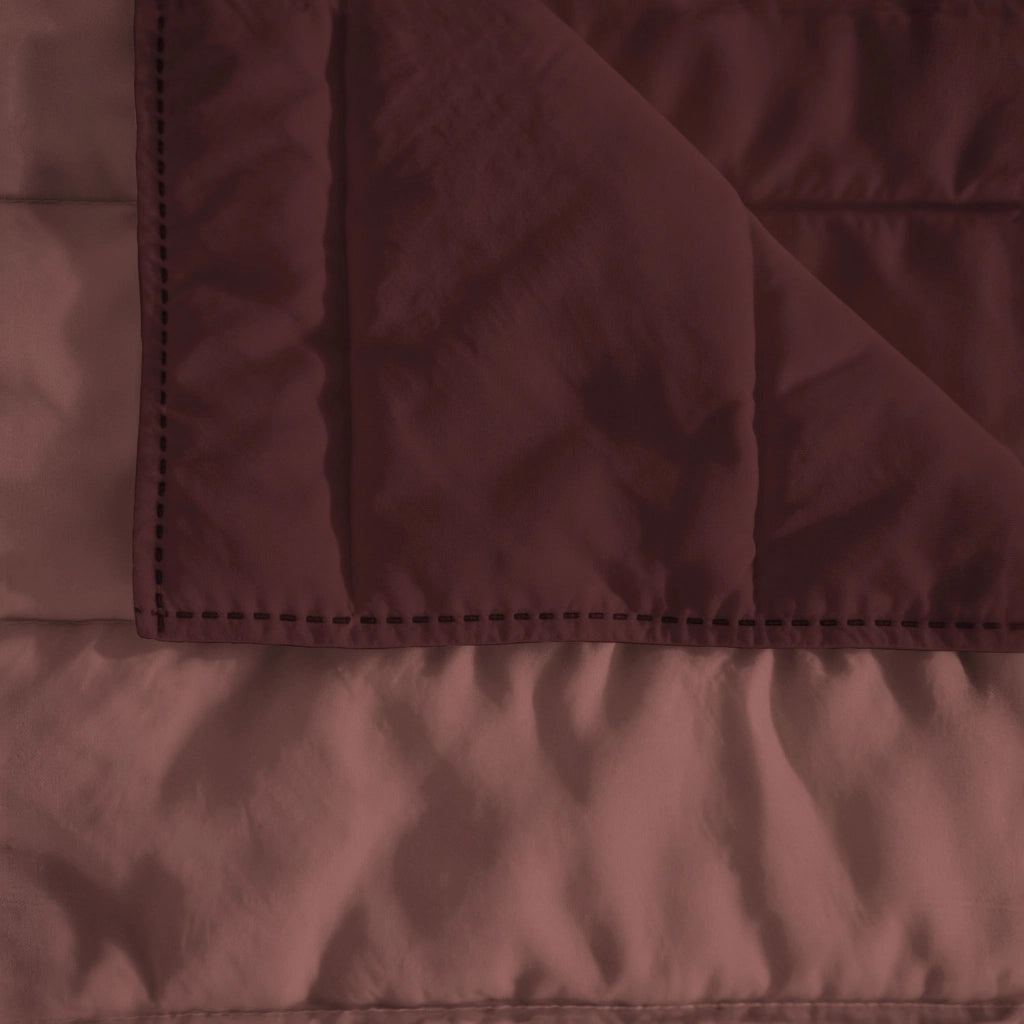 Trapuntino Estivo Double Face Effetto Water Washed Singolo 170x250 cm in Poliestere Corallo e Bordeaux