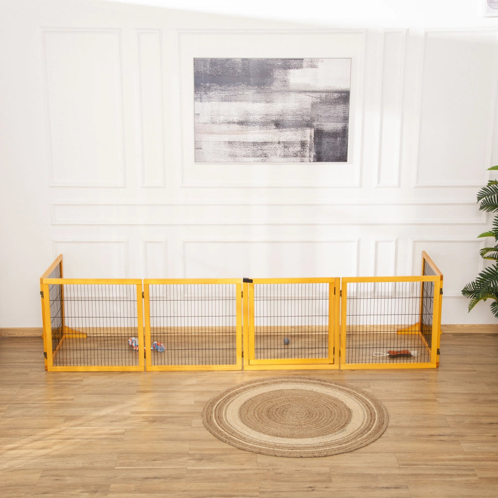 Barriera Sicurezza per Cani Pieghevole 6 Pannelli ¨C Minimal ¨C 432x36x70 Giallo