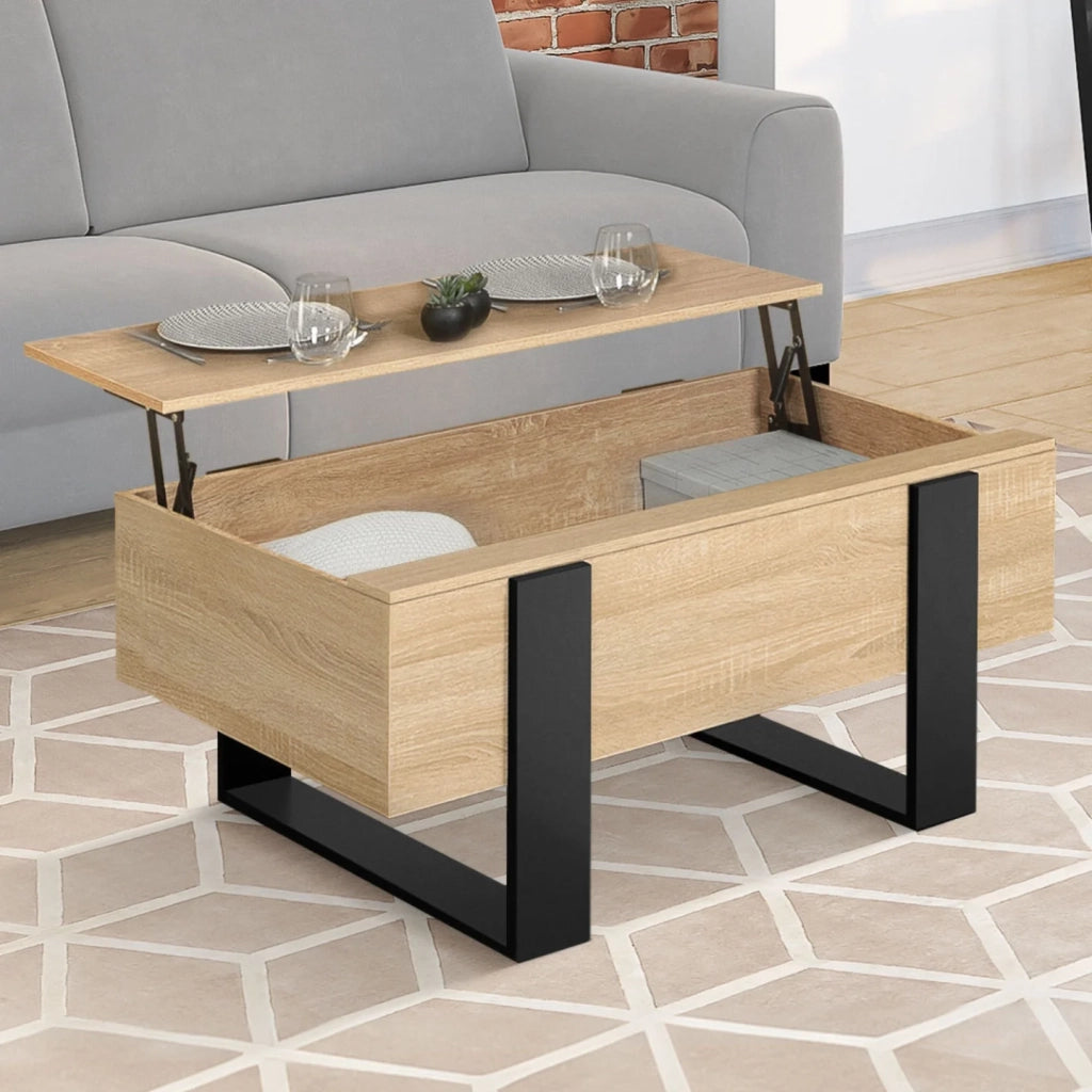 IDMarket - Tavolino PHOENIX in legno e nero
