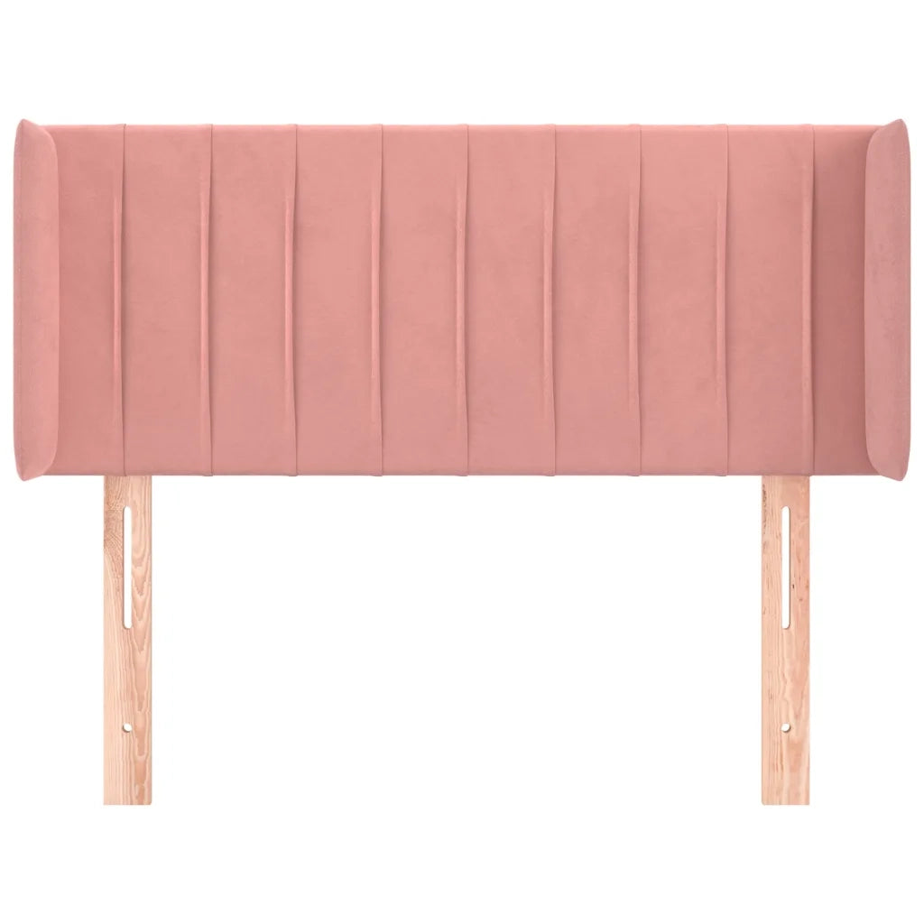 Testiera ad Orecchio-Testata con Orecchie Rosa 103x16x78/88 cm in Velluto 493008