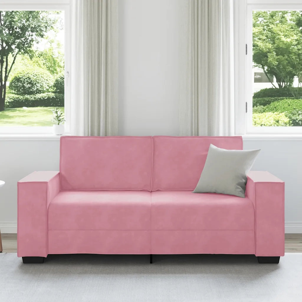 Divano a 2 Posti Rosa 180x78x84 cm in Velluto 4105023