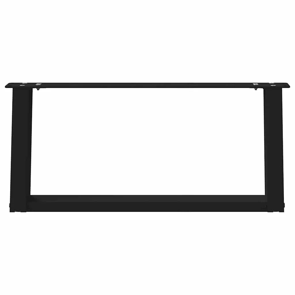Set di 2 gambe per tavolino da caffè in acciaio nero a forma di U 70 x 30-31 cm con piedini regolabili design moderno 02_0057037