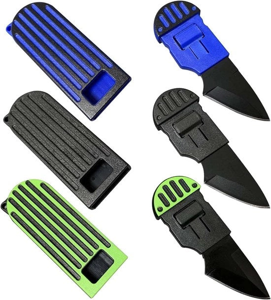 Set di mini-messine da 3 pezzi - 7,8 cm EDC-messina con supporto in plastica