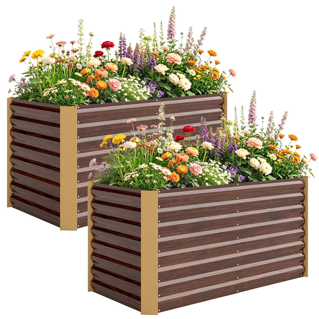 Hochbeet Set 2 Pezzi ¨C Minimal ¨C Marrone 120x60x60