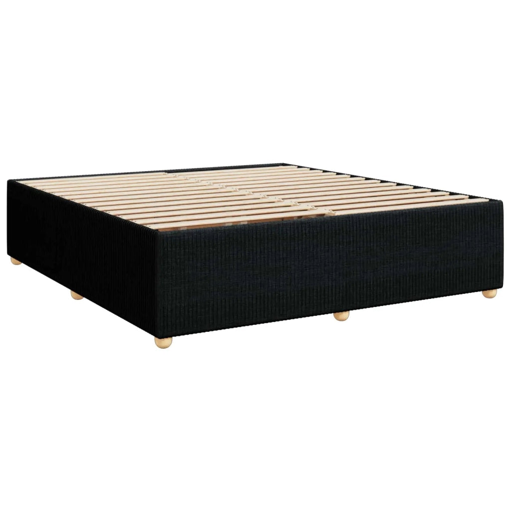 Letto box spring con materasso Nero 200 x 200 cm Tessuto 3454475