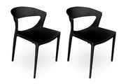 Set di 2 sedie impilabili in plastica nera – Gaia - SD10GAPP