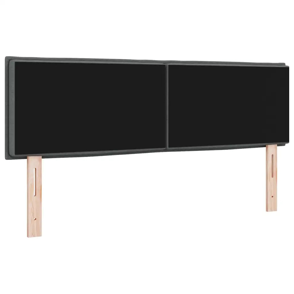 Testiera | Testata LED con strisce LED Grigio scuro 160 cm Tessuto
