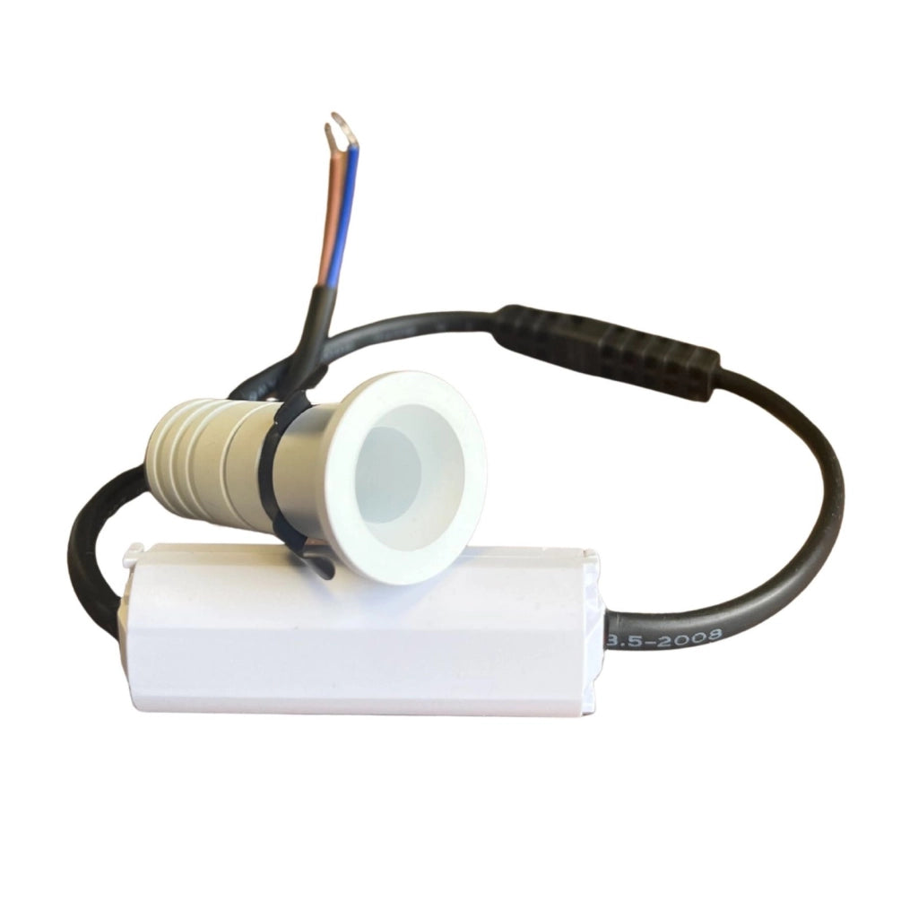 2 Pezzi Mini Faretto Led Da Incasso Rotondo, Carcassa Bianca 3000K, 1W 80LM 220V, Ø22*40mm, Foro 17mm, Angolo 15° IP20
