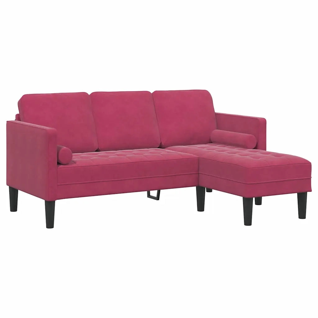 Set di divani con cuscino Rosso Vino Poliestere 42001930