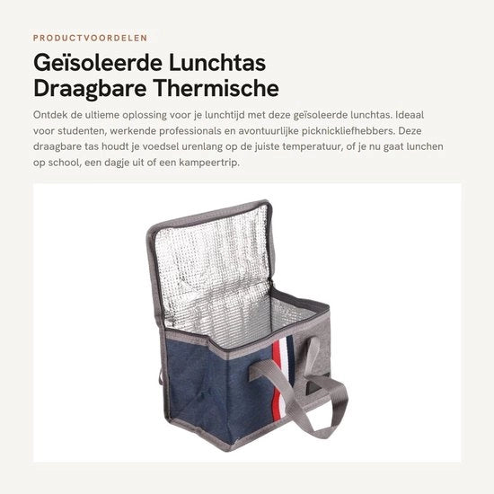 Tas Geïsoleerd per Picnic - Multifunzionale - Conservazione del Calore/Freddo - Ideale per Studenti/Lavoratori - Rivestimento Ecologico - Tas per il Congelamento