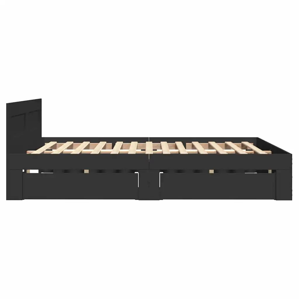 Giroletto con Testiera senza Materasso Nero 140x200 cm 3295563
