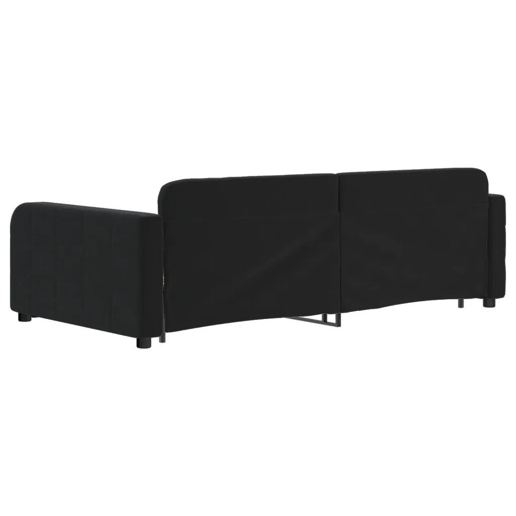 Divano letto | Sof¨¤ letto | Letto singolo Estraibile Nero 100x200 cm in Velluto