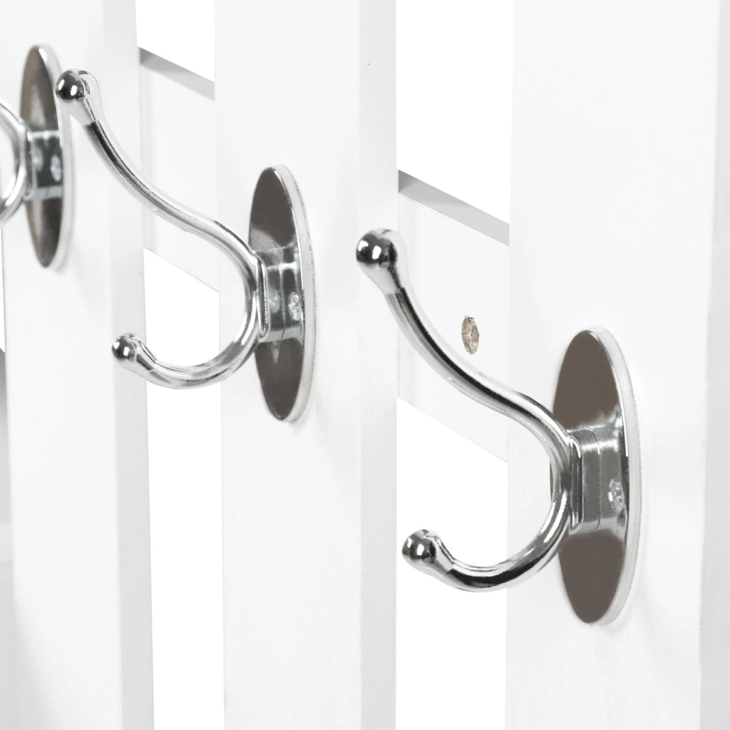 Mobili Ingresso con Specchio Appendiabiti e Scarpiera ¨C Minimal ¨C Bianco 2 Pezzi 6 Ganci
