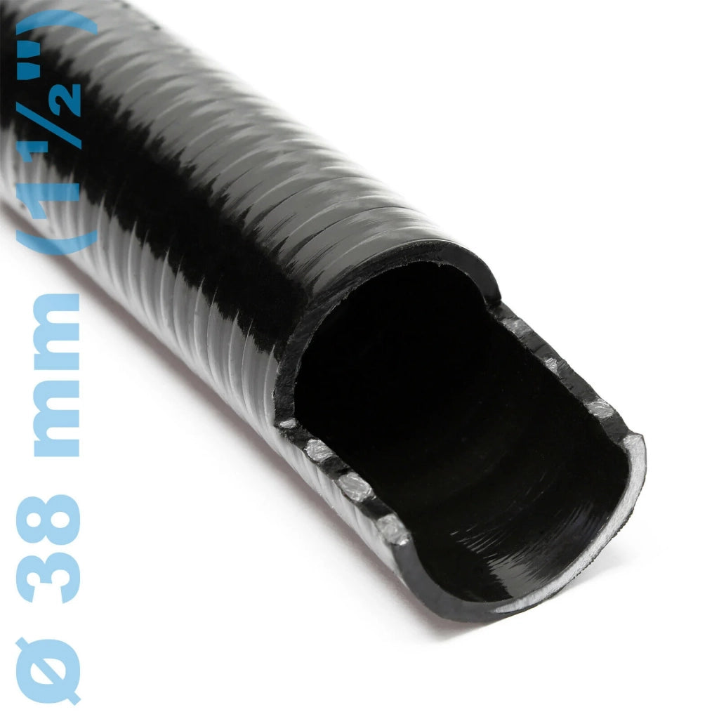 Tubo flessibile di pressione da 25 m diametro 38 mm 550 g/m pompa per laghetto nera 16_0001608