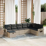 Set Divano da Giardino 8pz con Cuscini Grigio Chiaro Polyrattan 3325538