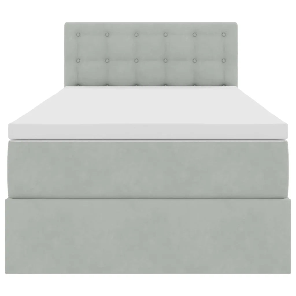 Letto con Contenitore Grigio chiaro 90 x 190 cm Velluto 3370845