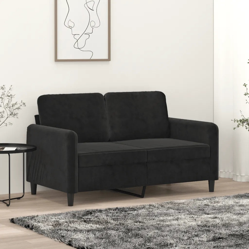 Divano a 2 Posti Nero 120 cm in Velluto 359437