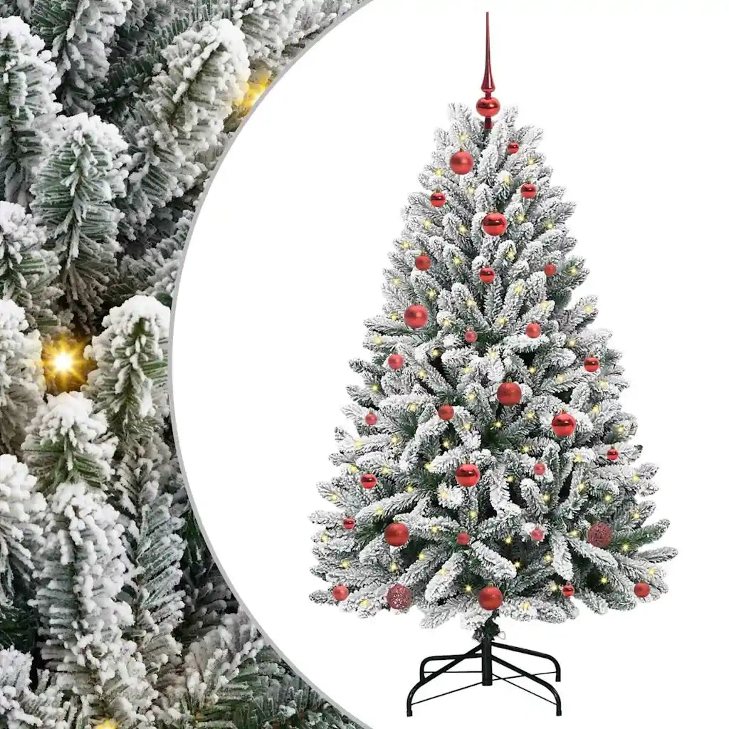 Albero di Natale artificiale con 150 LED Verde e Bianco 150 cm 3395739
