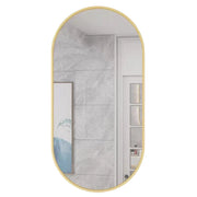 SPECCHIO OVALE Valora 80x40cm Cornice Oro Stile Loft