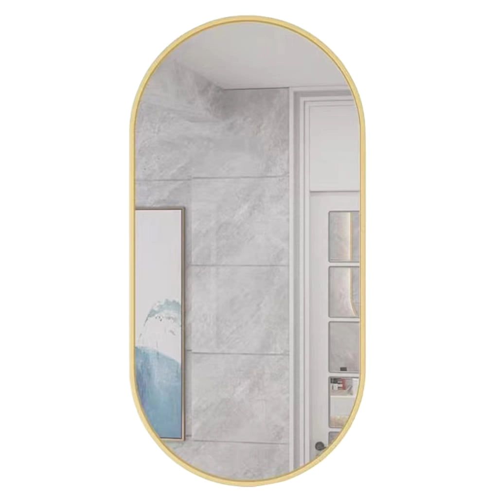 SPECCHIO OVALE Valora 80x40cm Cornice Oro Stile Loft