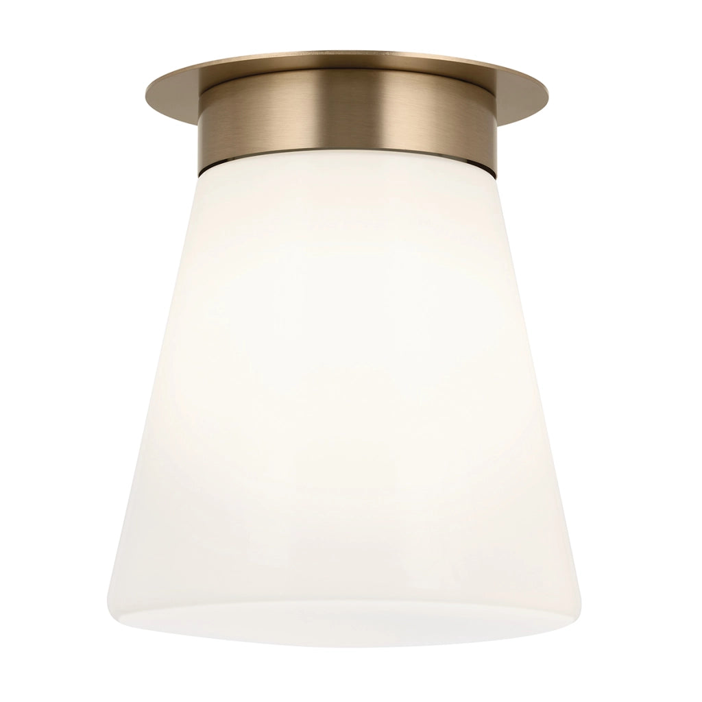 Plafoniera Albers Kichler oro vetro opale conica E27