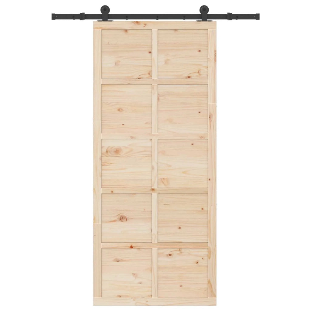 Porta scorrevole Naturale 80 x 208 cm Legno Massello di Pino 3445644