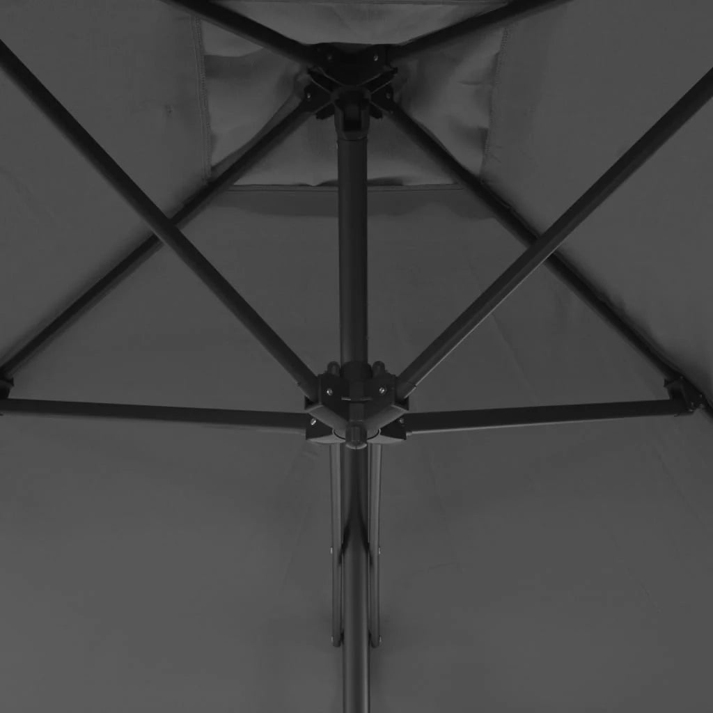 Ombrellone da esterno con palo in acciaio 250 x 250 cm antracite 02_0008187