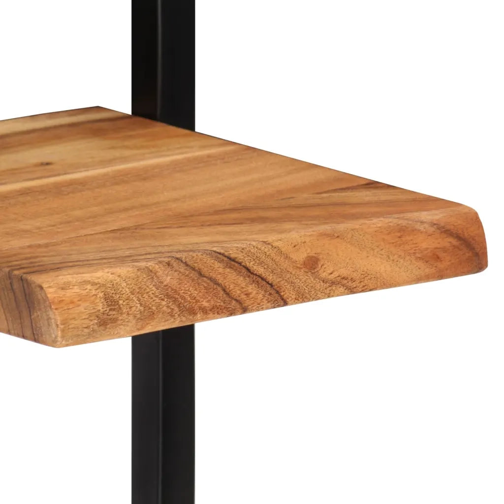 Mensole Parete 2 pz 25x25x75 cm Legno Massello Acacia e Acciaio 338462