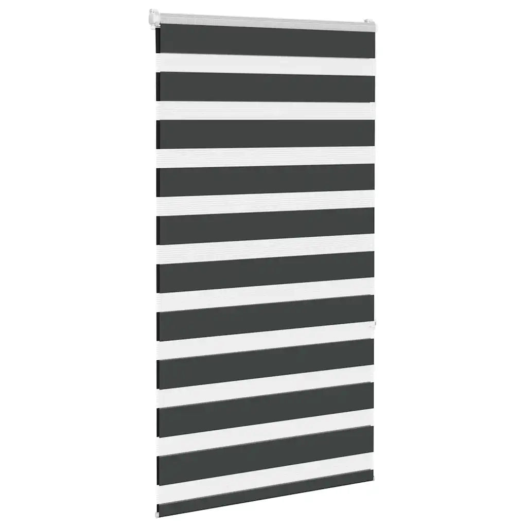 Tenda a Rullo Zebra Nero-Tenda avvolgibile Larghezza Tessuto 85,9 cm Poliestere 774732