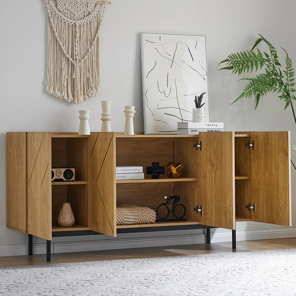 Buffet - Xylo - 4porte legno naturale 160x40x78cm