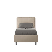 BS COM Letto singolo senza rete imbottito 80x210 similpelle tortora