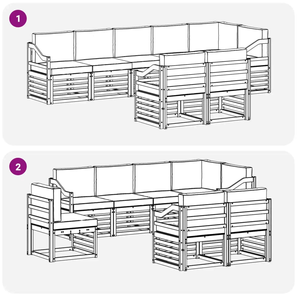 Set di divani da esterno 8 pcs Bianco e Antracite 3392052