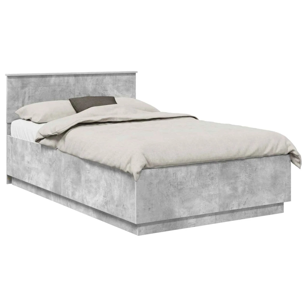 Struttura del letto con testiera Grigio Cemento 120 x 190 cm 3408183