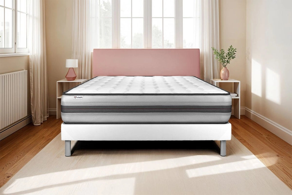 Letto con materasso VITAL POWER RECOVER 150 x 200 cm Rete kit Bianco