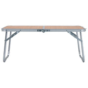 Tavolo Pieghevole da Campeggio Marrone in Alluminio 60x40cm 48186