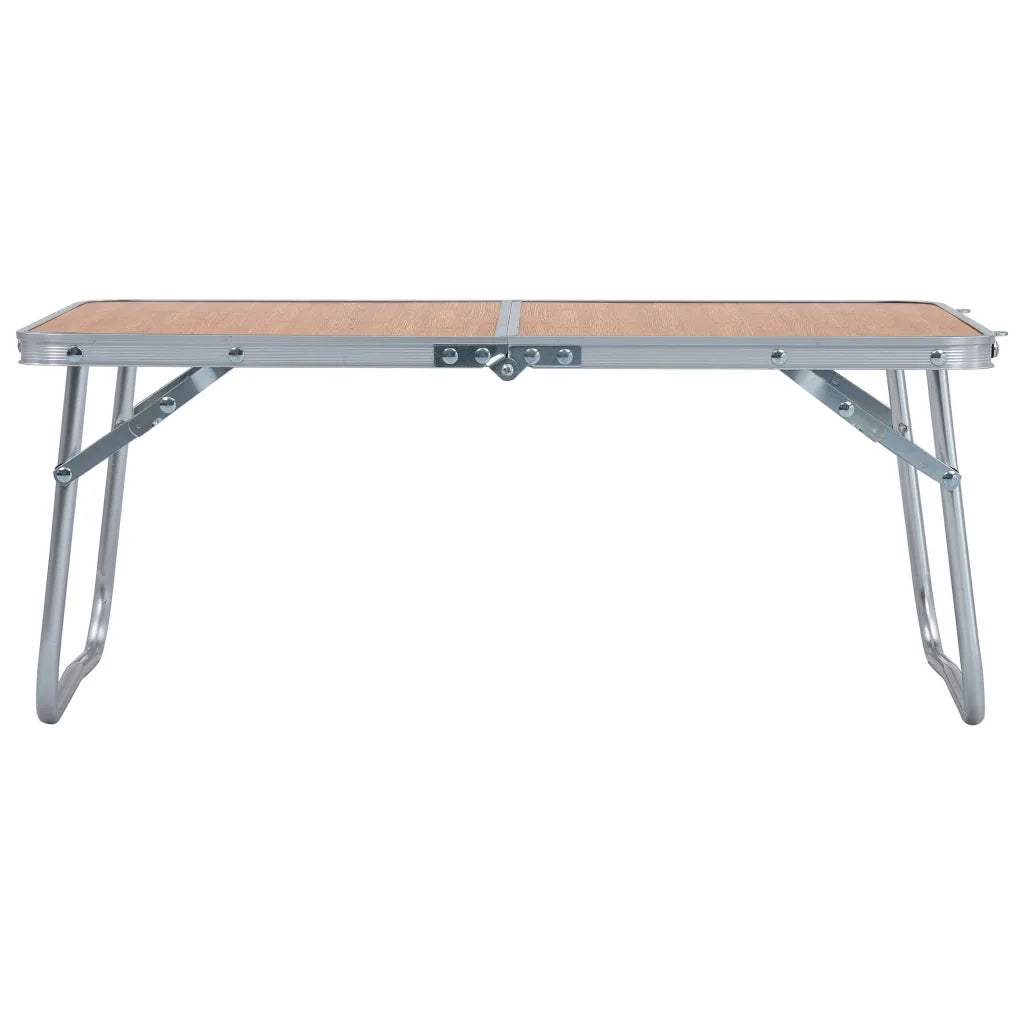 Tavolo Pieghevole da Campeggio Marrone in Alluminio 60x40cm 48186